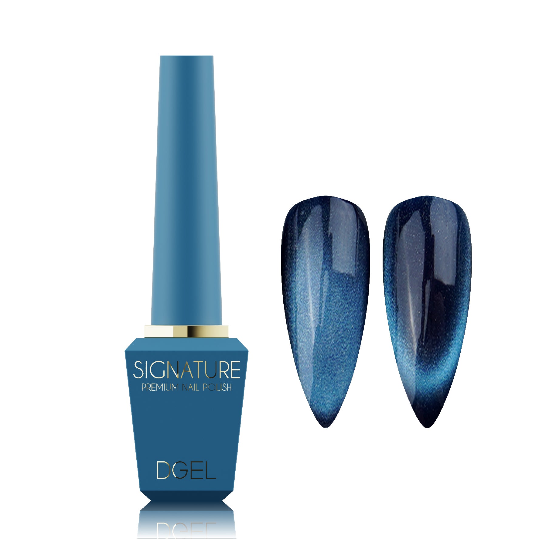 DGel Signature DS.147 Chathams Blue – Gece Mavisi Manyetik Cat Eye Jel Oje