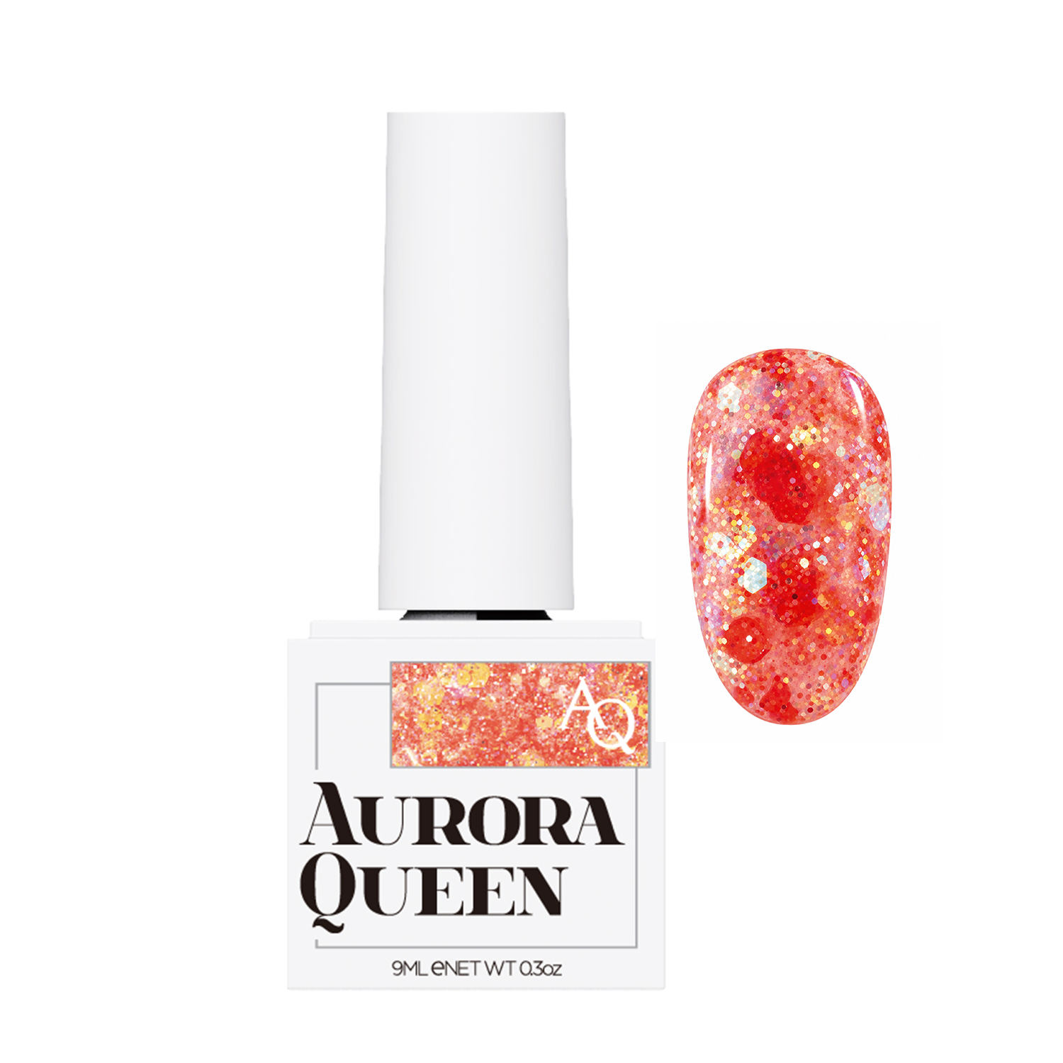 Aurora Queen Popsicle AQ.106 Fig Pop – Turuncu Kırmızı Glitter Jel Oje