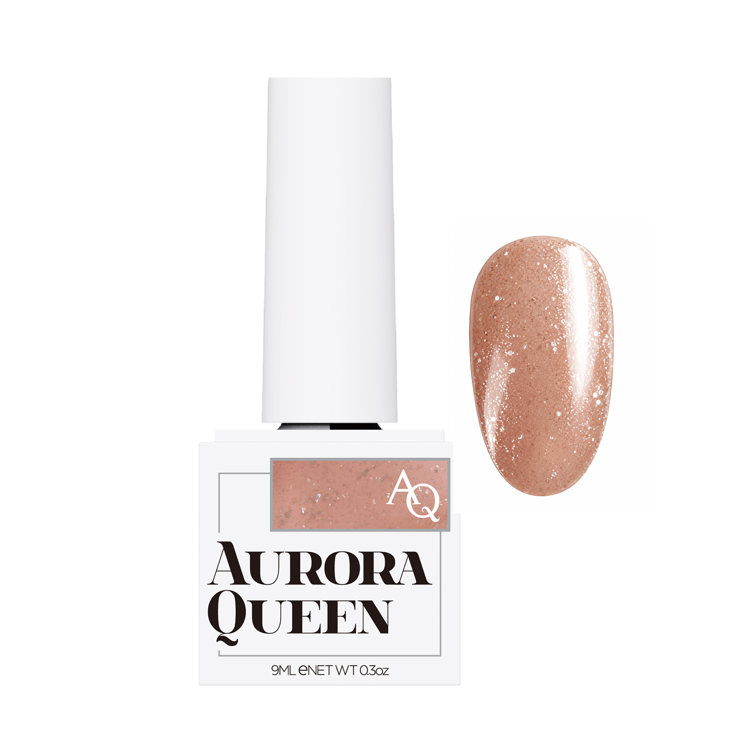 Aurora Queen Mellow Glitter AQ.182 Mocha – Mocha Kahve Işıltılı Jel Oje