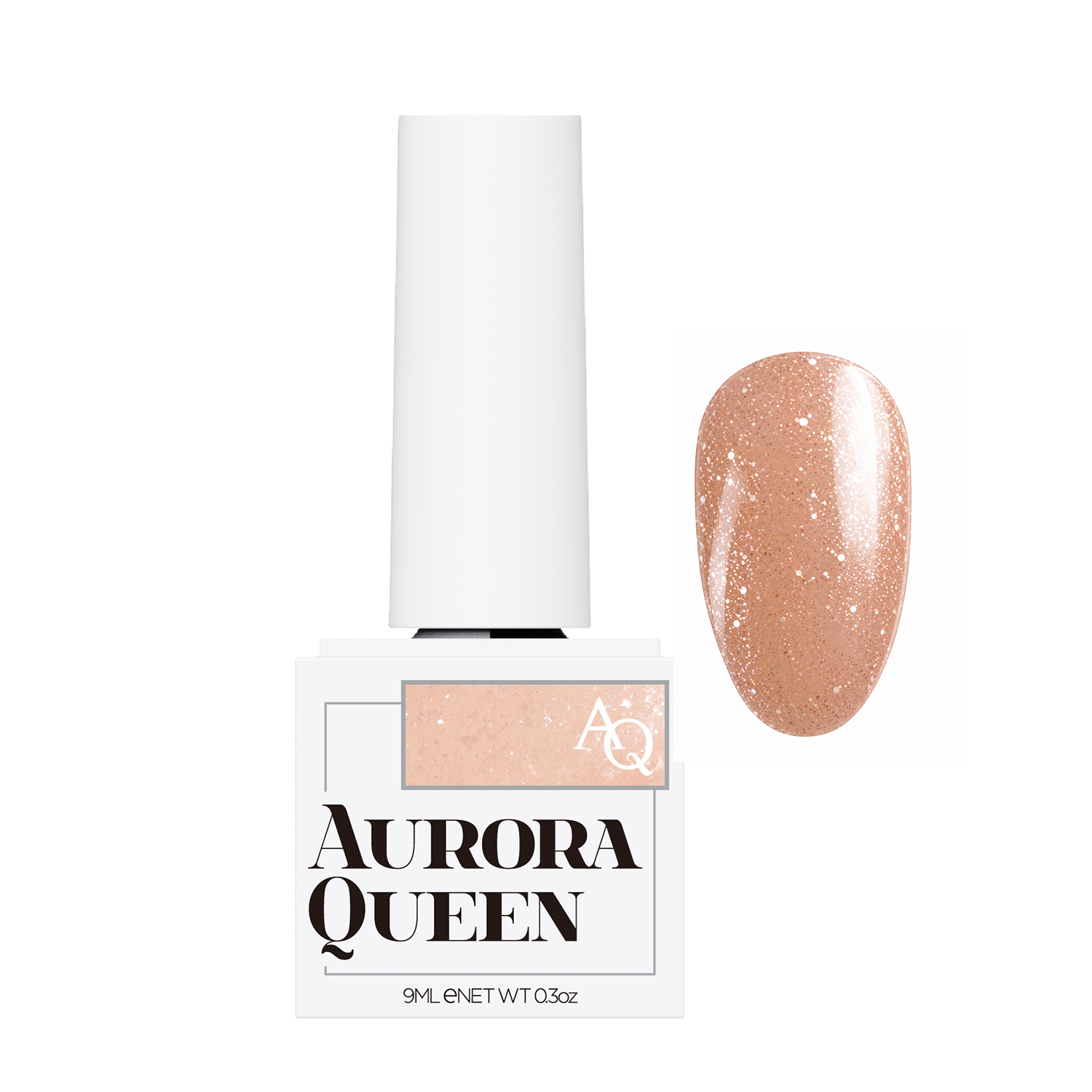 Aurora Queen Mellow Glitter AQ.183 Persimmon – Sıcak Karamel Işıltılı Jel Oje