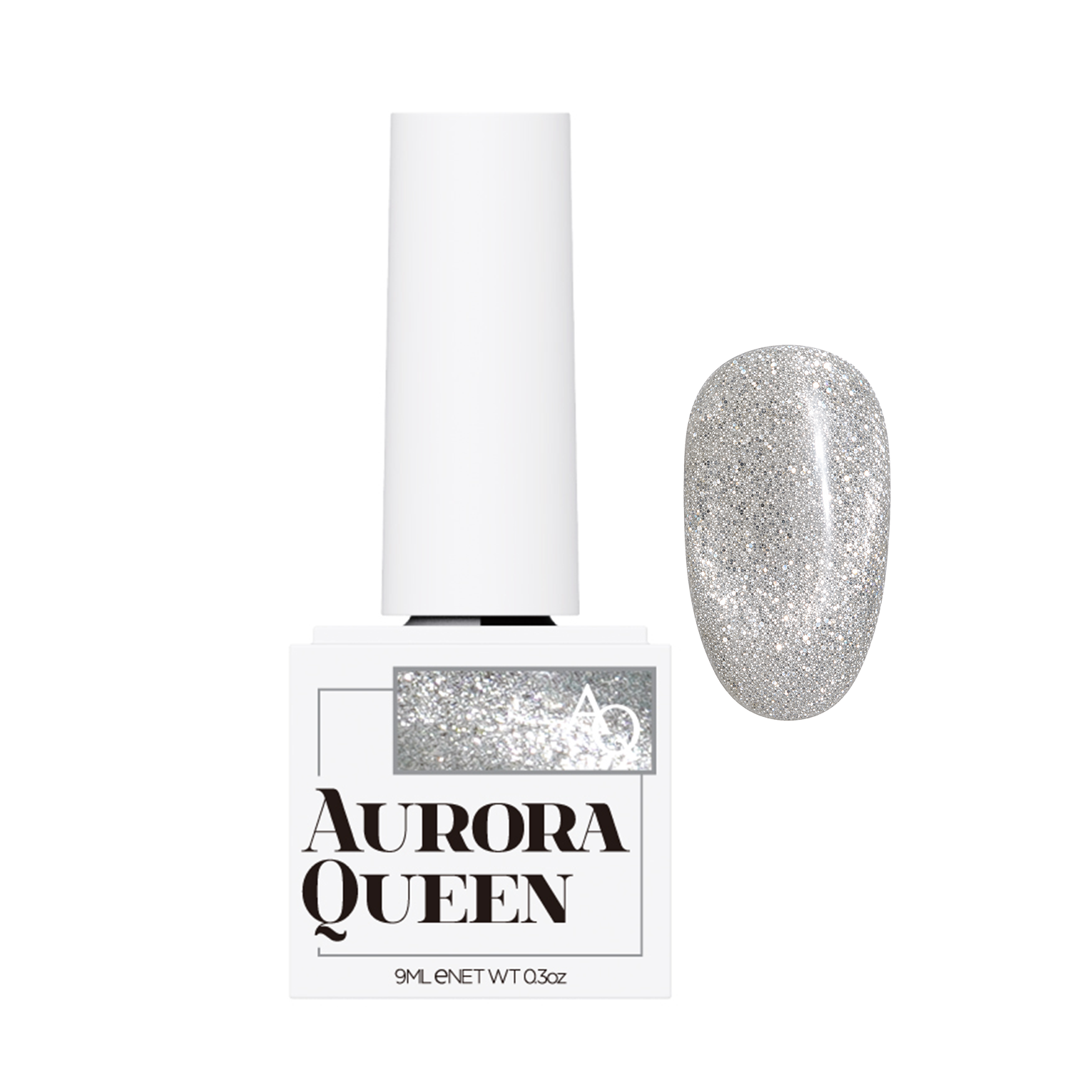 Aurora Queen Moon Light AQ.219 Half Moon – Parlak Gümüş Manyetik Cat Eye Jel Oje