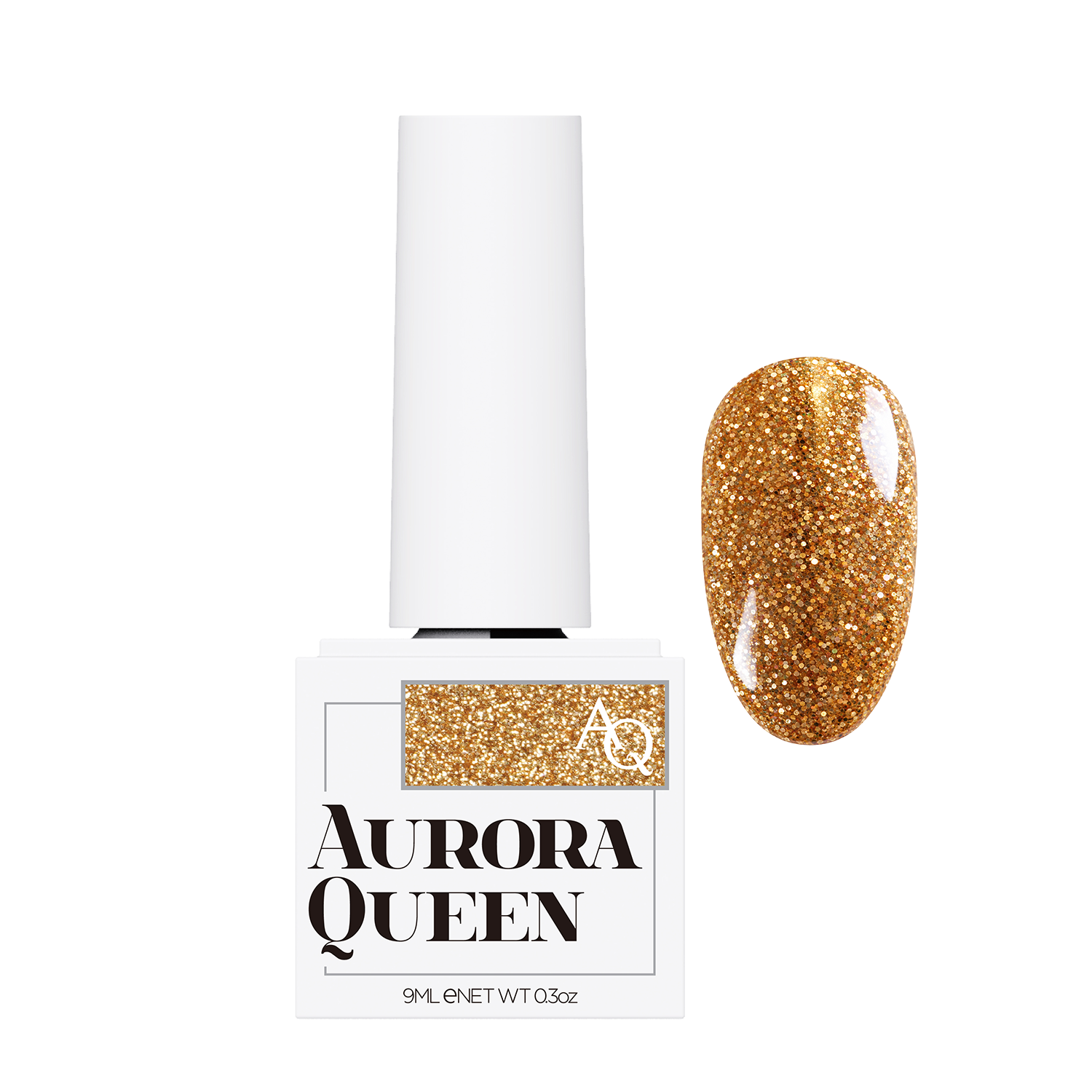 Aurora Queen AQ.26 Tiffany – Altın Glitter Jel Oje