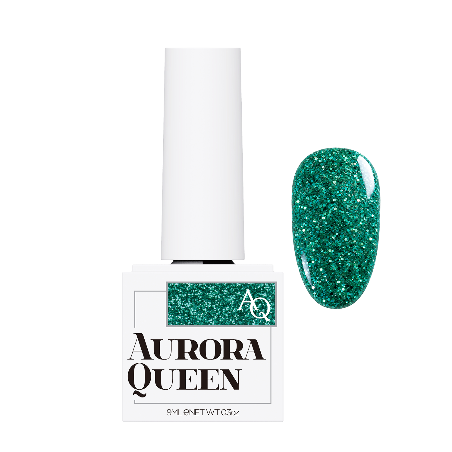 Aurora Queen AQ.27 Emerald – Zümrüt Yeşili Glitter Jel Oje