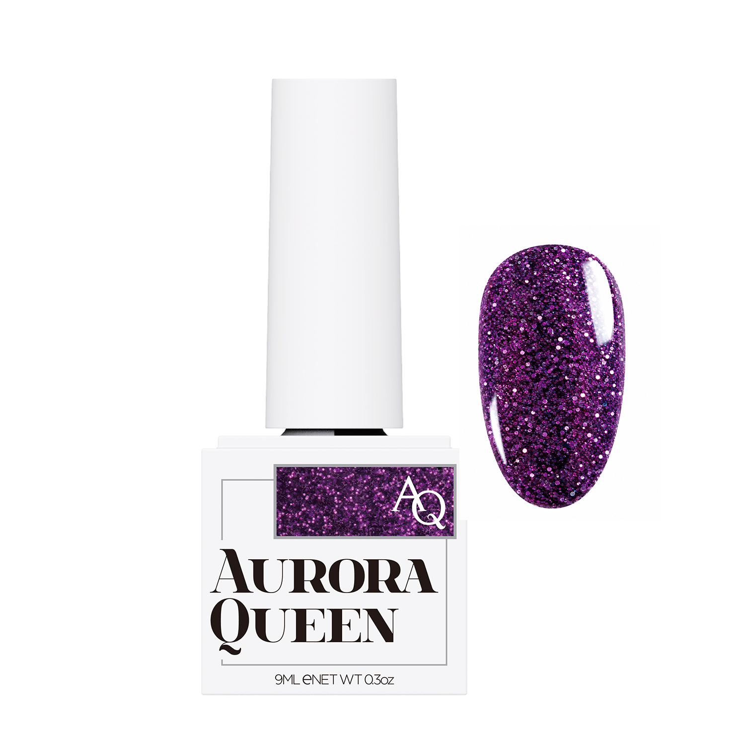 Aurora Queen AQ.30 Luna – Koyu Mor Glitter Jel Oje