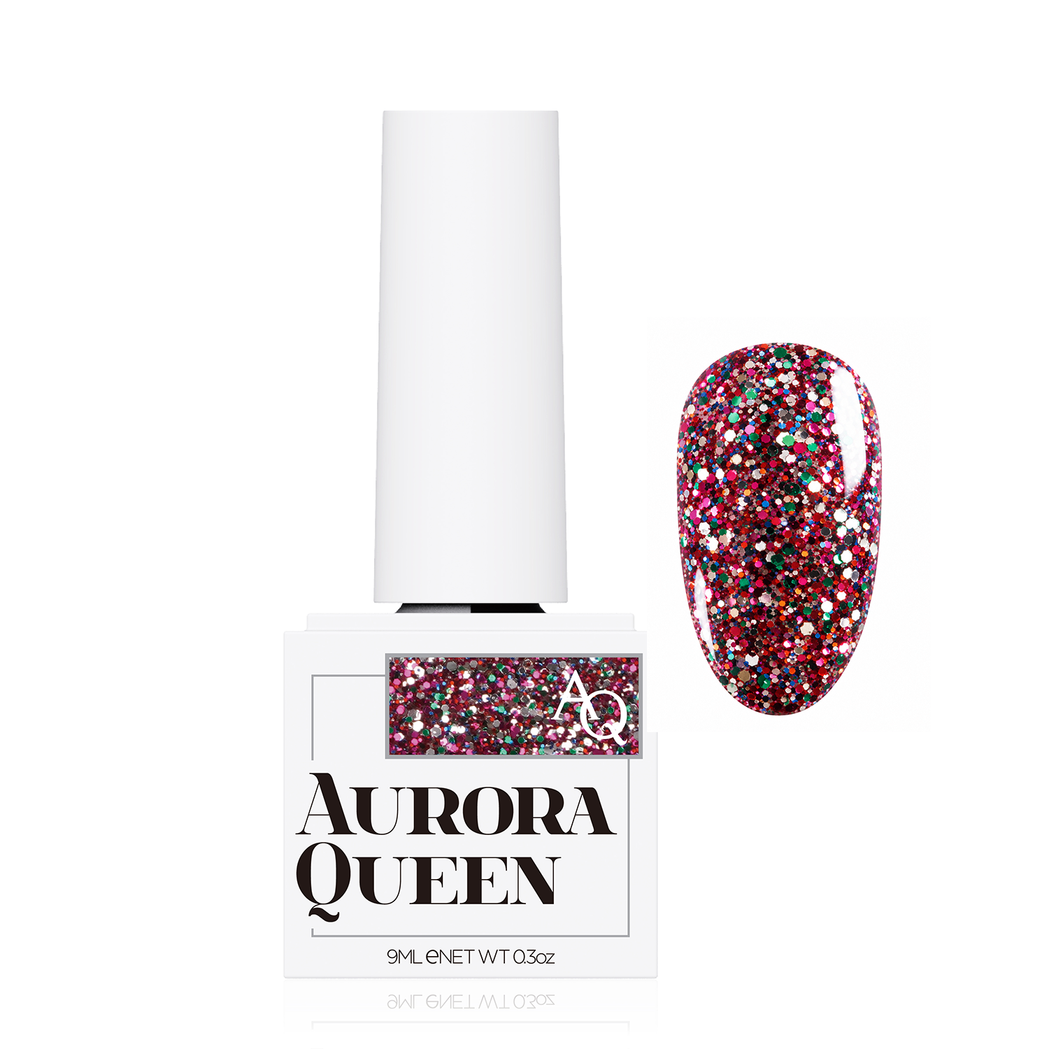 Aurora Queen AQ.36 Amor – Pembe Multicolor Glitter Jel Oje