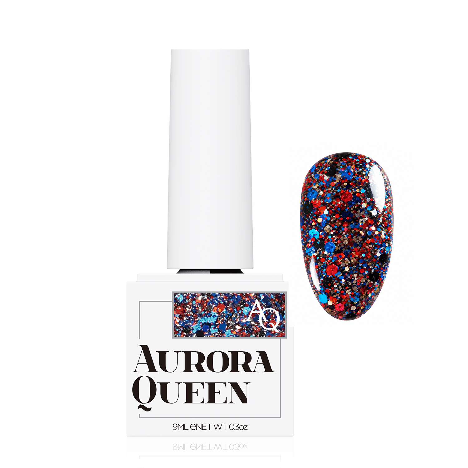 Aurora Queen AQ.40 Mirror Ball – Multicolor Holografik Glitter Jel Oje