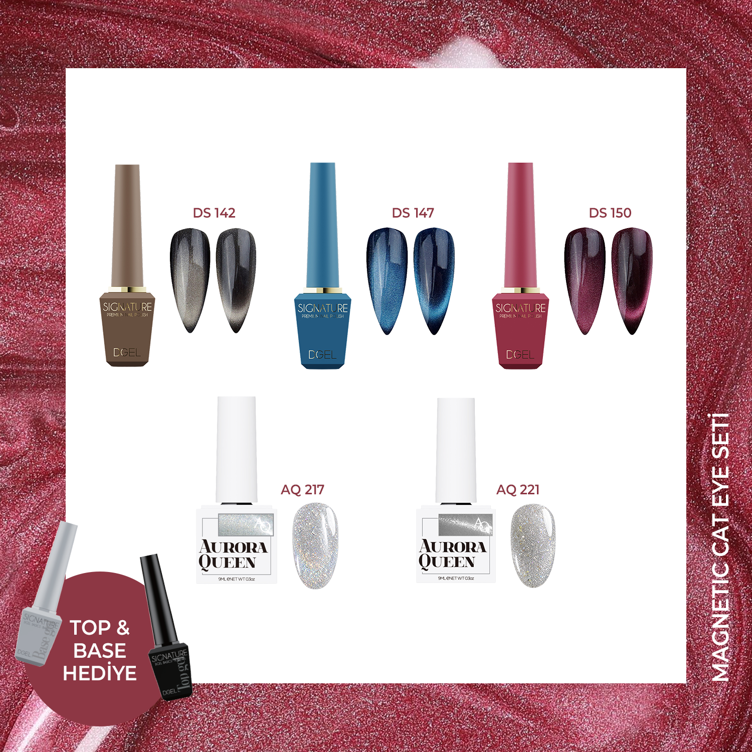 Cat Eye Edit – 5’li Kore Magnetic Cat Eye Jel Oje Seti