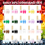 Daily Gel Gökkuşağı – 20’li Kore Jel Oje Profesyonel Salon Seti