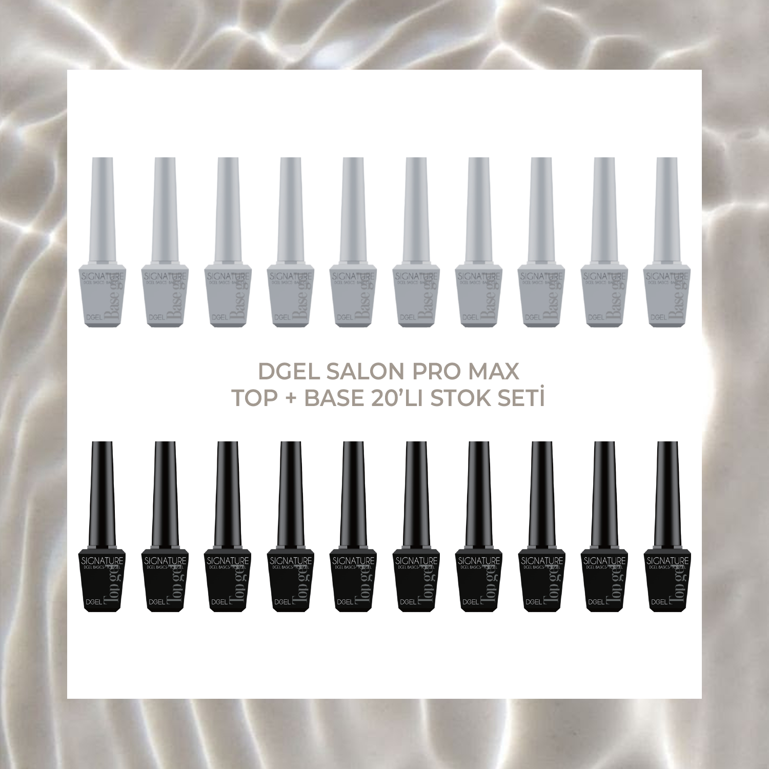 DGel Salon Pro Max Top + Base 20’li Stok Seti – 10 Base + 10 Top