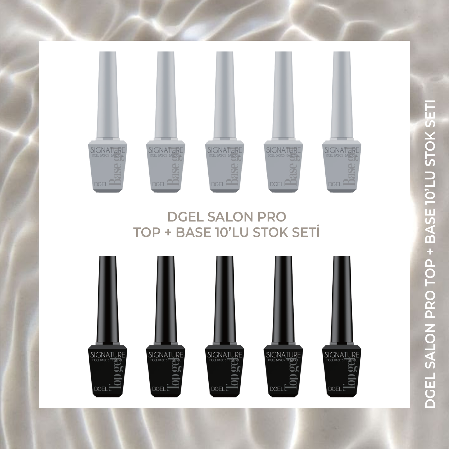 DGel Salon Pro Top + Base 10’lu Stok Seti – 5 Base + 5 Top