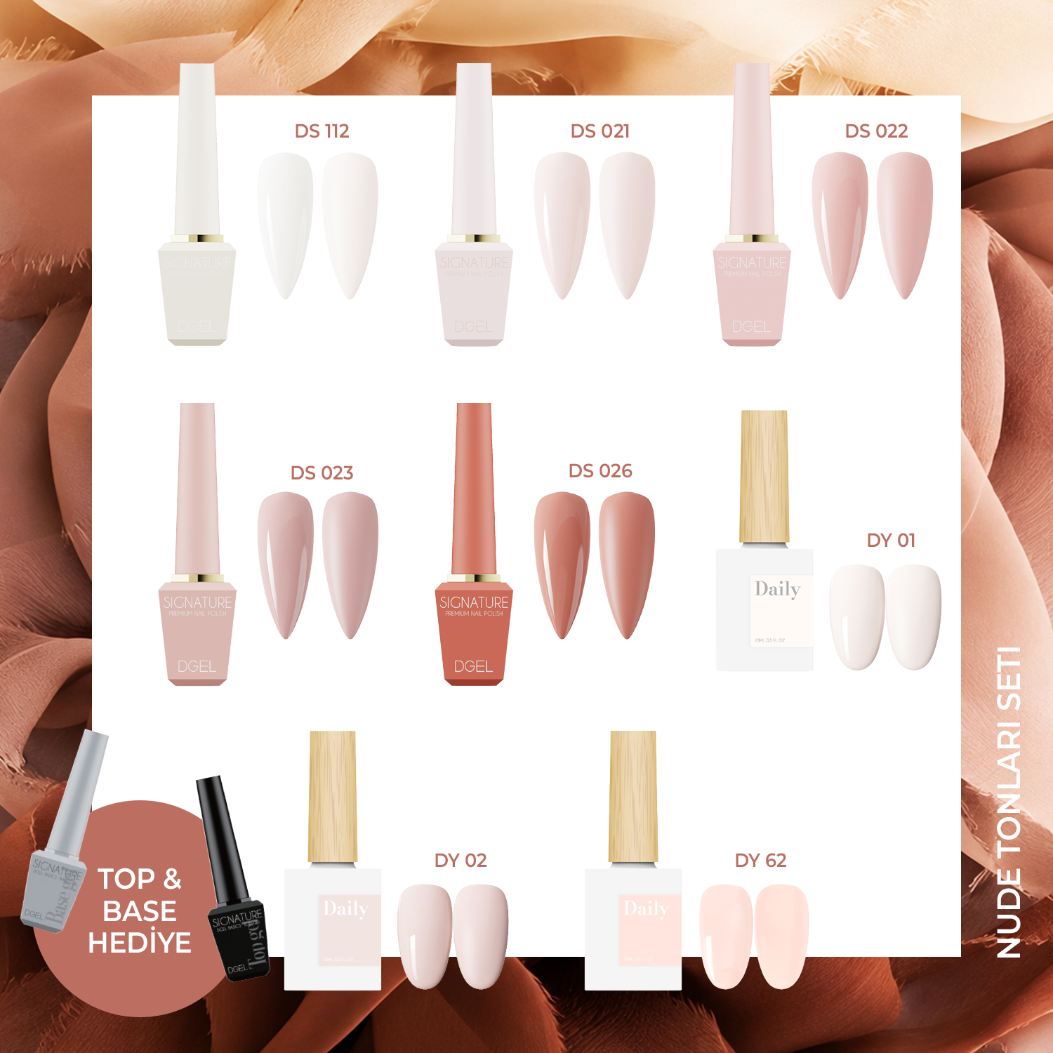 Nude Edit – 8’li Kore Jel Oje Nude Tonları Seti