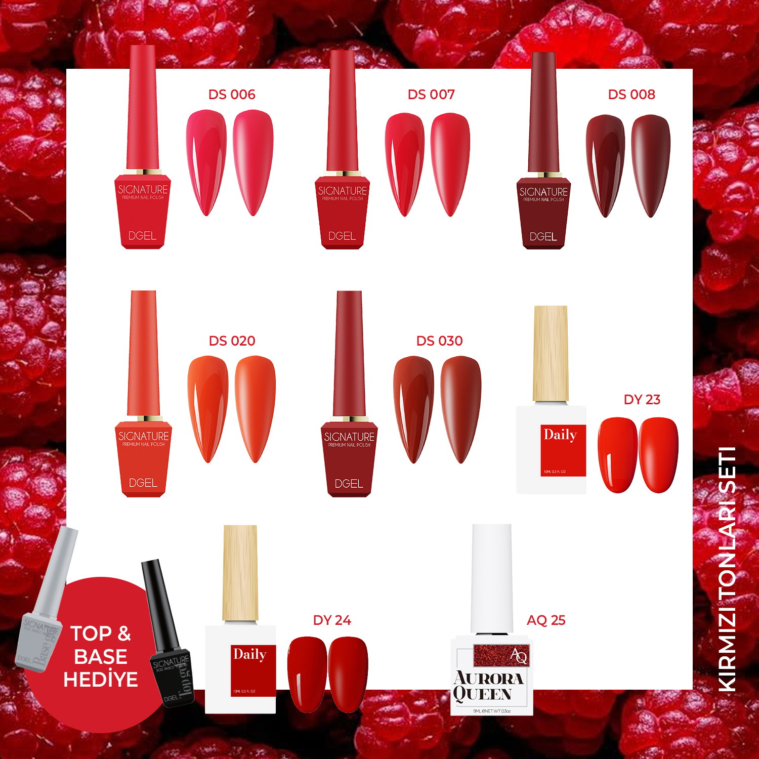 Red Edit – 8’li Kore Jel Oje Kırmızı Tonları Seti
